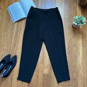 J. Crew Black Pleated Elastic Waist Dress Pants